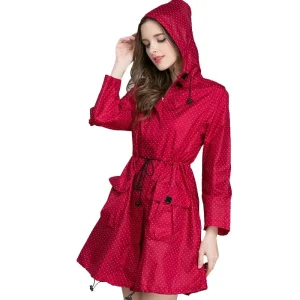 Raincoat With Hat Foldable Cuffs